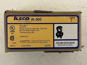 IK-500 ILSCO TYP 3 KUPFER MECHANISCHES ALUMINIUM (R) 2/0-500 (T) 2/0 UL CSA TYP 3 - Bild 1 von 2