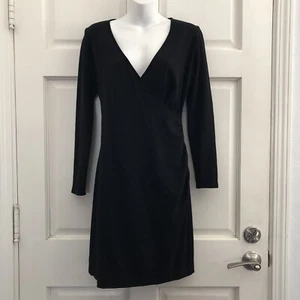 Banana Republic Kleid Damen Medium schwarz Halstuch italienischer Stoff Wolle Strick Damen - Bild 1 von 17