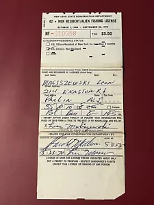VINTAGE 1969-70 NEW YORK NON-RESIDENT FISHING LICENSE - Picture 1 of 2