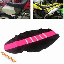 Universal Motorcycle Dirt Bikes Rubber Gripper Soft Seat Cover Black & Pink