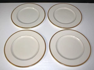 Set of 4 Lenox Tuxedo 10.5” Dinner Plates Gold Encrusted Rims - Green Backstamp - Picture 1 of 5
