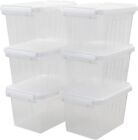 Yarebest 6-pack 3 Liter Clear Storage Boxes with Grey Lids, Small Plastic Boxes