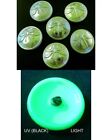 6 Czech VASELINE Glass Buttons #B845 - 18 mm or 3/4" - DRAGONFLIES - IRIDESCENT!