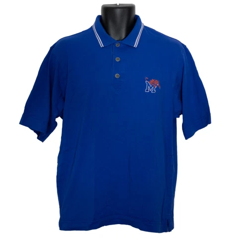 Memphis Tigers Cutter & Buck Mens Polo Shirt Blue Size S Small Short Sleeve Cover
