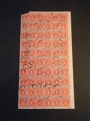 Scott# J80 Postage Due - 1950s USED Block-60 w/Plate# + Boxed "CHAPPAQUA NY" - Image 1 of 2