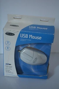 BELKIN Wired PC USB MOUSE 3 Button 6 Foot Cord Right or Left Handed Users NIB - Picture 1 of 8