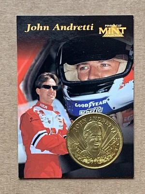 John Andretti 1997 Pinnacle Mint Collection Gold #18 + Gold Coin NASCAR - Image 1 of 4