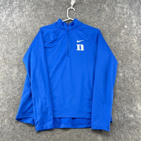 Duke Blue Devils Sweatshirt Womens Large Blue 1/4 Zip Pullover Dri Fit Nike Cover