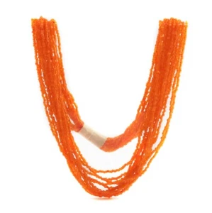 Hank (4000) vintage Czech orange faceted seed glass beads 16bpi - Picture 1 of 3