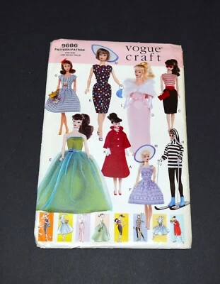 Vogue Craft Pattern 9686 vintage fashions for Barbie 11.5" doll collection UNCUT - Image 1 of 2
