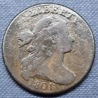 1801 DRAPED BUST LARGE CENT 1C CIRCULATED F 61568