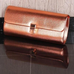 Elegante Clutch De Dama Glamour Brillante En Oro Rosado Talla Única #AC907 - Picture 1 of 2