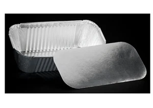 100 Aluschalen rechteckig 510 ml Aluschale To Go Allzweckschale MIT DECKEL - Bild 1 von 1