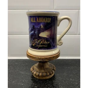 The Polar Express “All Aboard” Believe Blue Coffee Mug Cup Warner Bros 16 oz - Picture 1 of 3