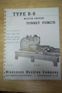 Vtg Wiedmann Machine Co Brochure~Turret Punch Presses R-8 ~Tool Catalog - Picture 1 of 1