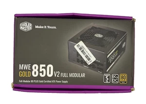 Cooler Master MWE Gold 850 V2 Full Modular, 850W, 80+ Gold Efficiency, 2 EPS ... - Photo 1/3