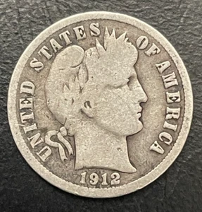 1912-D Barber Dime / 90% Silver - Picture 1 of 4