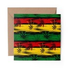 1 x Blank Greeting Card Jamaican Flag Cannabis Pattern #16551