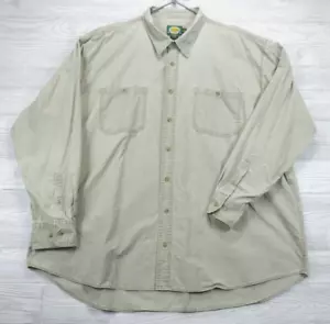 Cabelas Outdoor Gear Shirt Mens 3XL Tall Khaki Long Sleeve Button Pocket *FLAW* - Picture 1 of 5