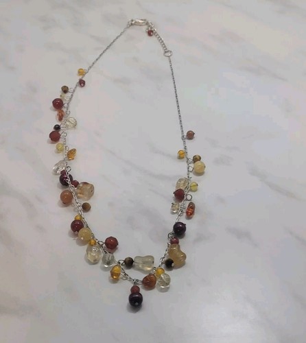 VETEMENTS Collana Multicolore Perline Pendente Chiusura Regolabile Moda Costume Gioielli