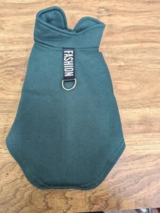 Dog Jacket Sweater Green Pet Warm Fashion Snaps Glam Fun Sporty Size M/L Gift - Picture 1 of 3