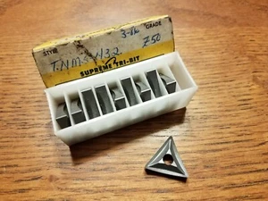 NEW SURPLUS 10PCS. SUPREME TRI-BIT TNMS 432 GRADE: Z50 CARBIDE INSERTS - Picture 1 of 1