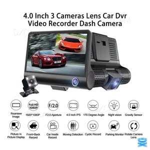 Dual Objektiv 4 Zoll Bildschirm Dashcam HD 1080P Auto DVR Rückspiegel Videorekorder Kamera - Bild 1 von 4
