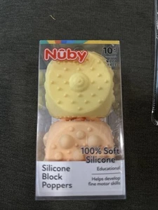 Nuby Silicone Block Poppers Sensory Teether Toy for Babies, 2 Count - Picture 1 of 1