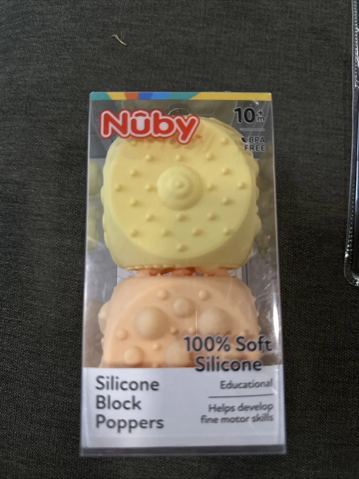 Nuby Silicone Block Poppers Sensory Teether Toy for Babies, 2 Count - Image 1 of 1
