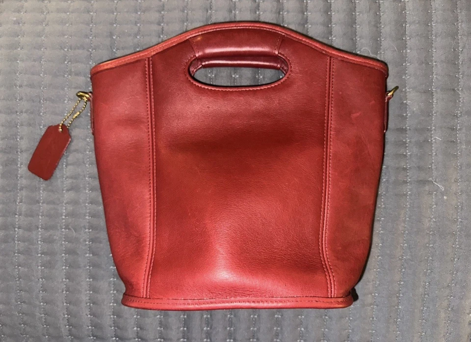 Bolso de Cosméticos Coach 9993 Vintage Años 90 Cuero Rojo Shopper Y A Juego Raro Foto 1 de 4