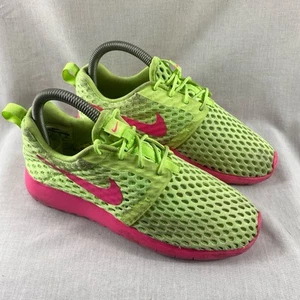Nike Roshe One Flight Weight Sneakers Girls UK 3.5 US 4Y Ghost Green Pink Shoes - Picture 1 of 8