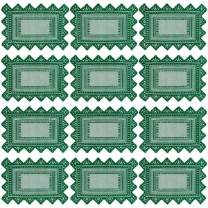 Holiday Lace Reusable Table Placemat 12 pc Set in Green, 18" x 11.5" - Picture 1 of 5