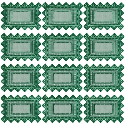 Holiday Lace Reusable Table Placemat 12 pc Set in Green, 18" x 11.5" - Image 1 of 4
