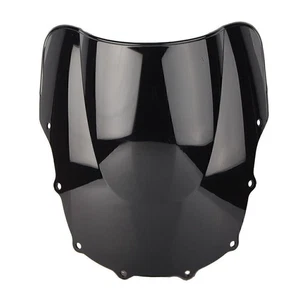 Black Windshield Windscreen Double Bubble For KAWASAKI ZZR400 ZZR600 1993-04 - Picture 1 of 7