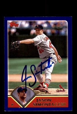 Signed Baseball Card Auto Jason Simontacchi 2003 Topps #49 St. Louis Cardinals - Image 1 of 2