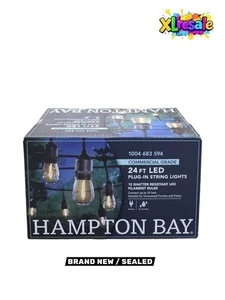 Cadena de luces LED S14 de interior/exterior Hampton Bay 24 pies 12 luces Edison - Imagen 1 de 14