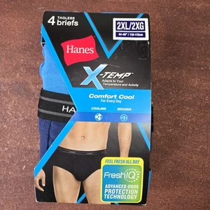 Hanes Men's Blue X-TEMP Comfort Cool 4 Tagless Briefs Size 2XL 44-46 NWT1 - Picture 1 of 10