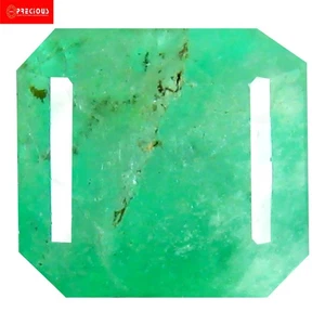 3.97 Ct PGTL Certified Superb Octagan 9.6 x 9.1 MM 100% Natural Green Emerald - Picture 1 of 3