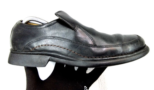 Mocassini Clarks Active Air da uomo UK 8 5 pelle nera scarpe comode stringate