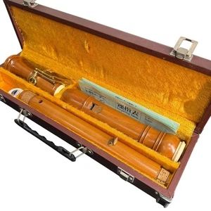 ZEN-ON Tenor Recorder 2500B Wooden Baroque W/Box Used Rare Japan - Picture 1 of 17