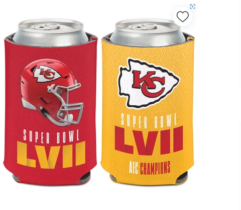 WinCraft Patrick Mahomes 12 ounce Can Cooler Kansas City Chiefs AFC Champions Cover
