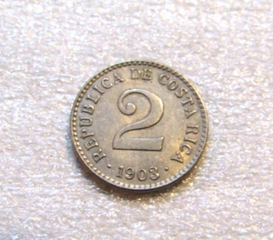 1903 Costa Rica 2 Centimos Coin - Picture 1 of 5