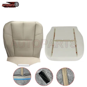 For 07-13 Chevy Suburban Driver Bottom Leather Seat Cover & Foam Cushion Tan - Picture 1 of 11