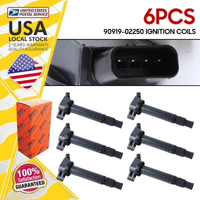 Ignition Coils OEM 6X 90919-02250 For Lexus RC300 2016 For Toyota Corolla 2019 - Image 1 of 4