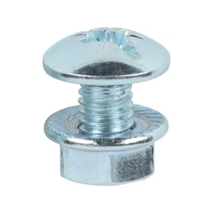 Timco Cable Tray Bolts with Hex Flange Nuts - Zinc M6x12 - Pack of 200 Fixings - Picture 1 of 1