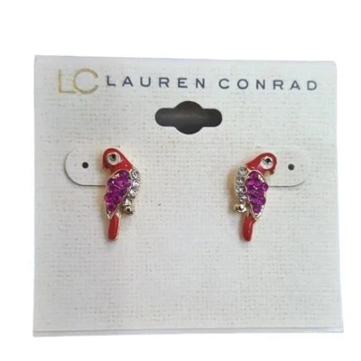 Pendientes LC LAUREN CONRAD para mujer enchapados en oro rojo multi loro nuevos con etiquetas Foto 1 de 4