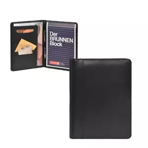ESQUIRE Schreibmappe A5 Leder schwarz mit Schreibblock Tagungsmappe BUSINESS Neu - Bild 1 von 11
