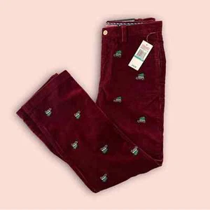 NWT Vineyard Vines Antique Red Corduroy Christmas Pants size 16 - Picture 1 of 7