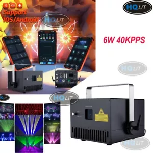 IOS Android App 6W 40K RGB ILDA Animation Laser Projector Club Stage Light DJ - Picture 1 of 24