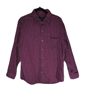 J. Ferrar Men's Long Sleeve Shirt Large L Button Down Classic Fit Casual Maroon - Picture 1 of 6
